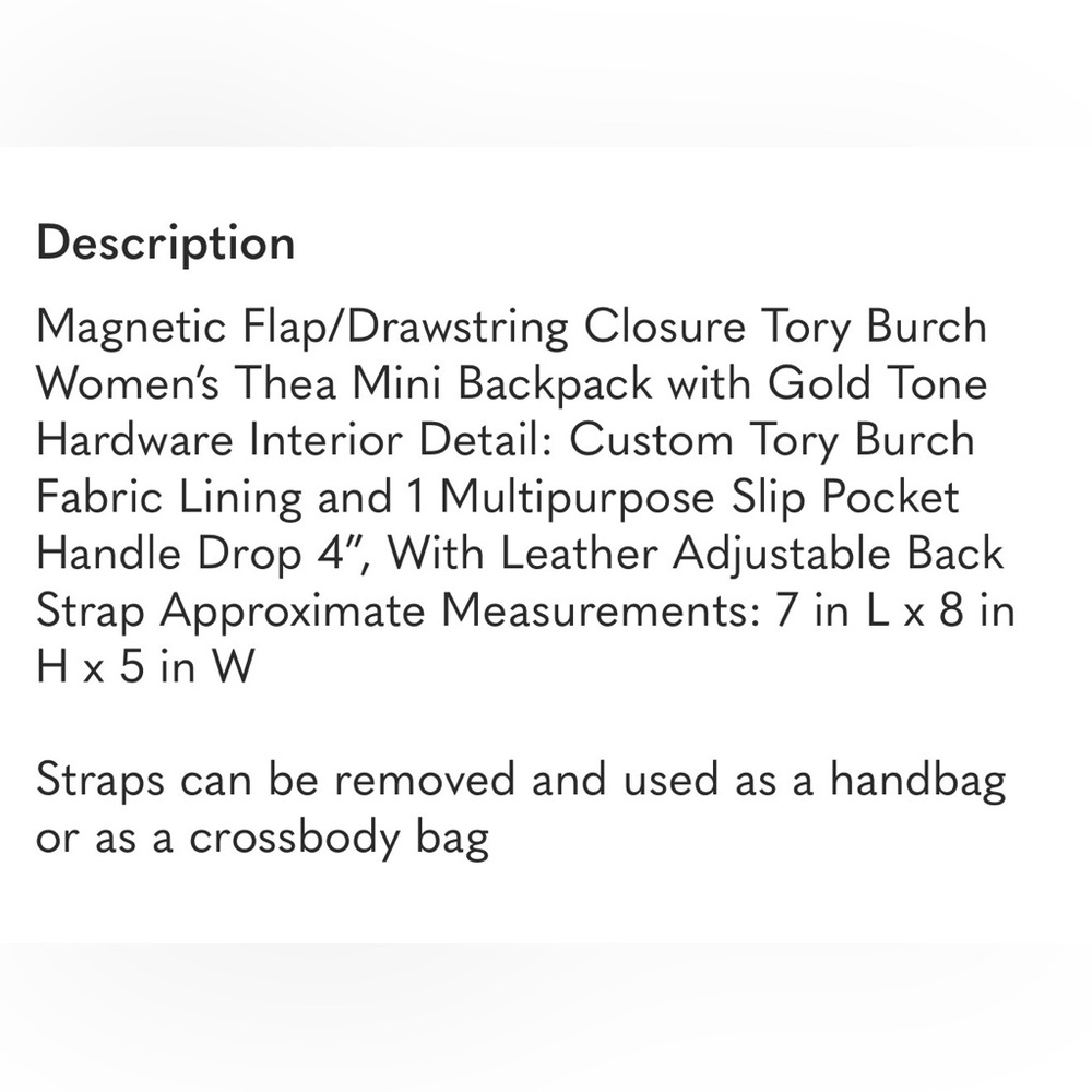 Tory Burch Thea Convertible Backpack - Picture 6 of 6